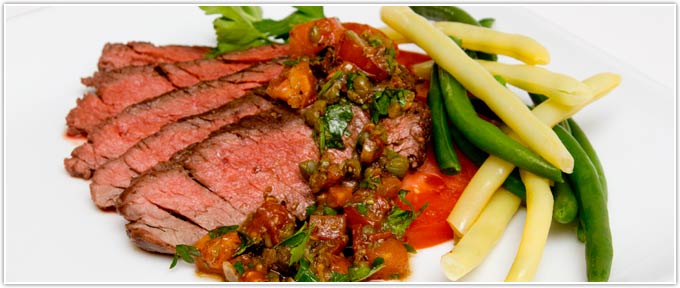 Bavette Steak With Tomato-Cumin Vinaigrette