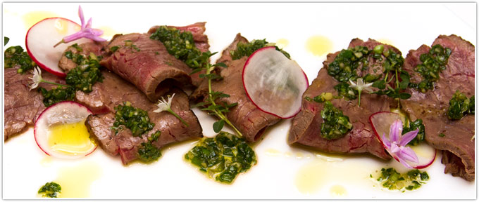 Beef Tenderloin Tataki With Ginger-Cilantro Pesto