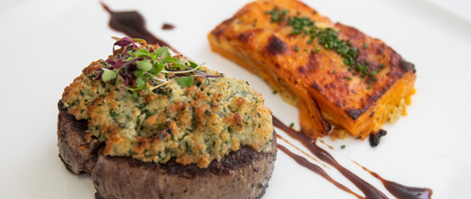 blue-cheese-crusted-filets-with-sweet-potato-gratin
