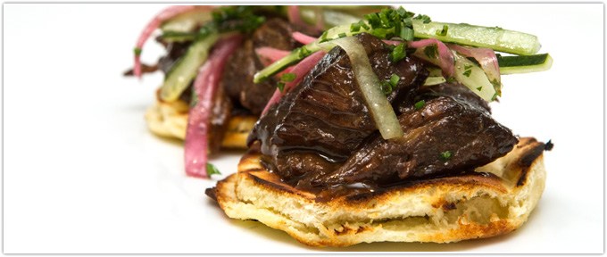 Braised Beef Short Ribs On Naan