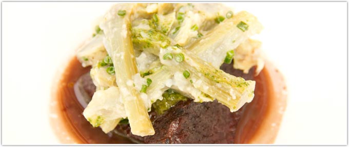 Braised Chuck Short Ribs With Shaved Artichokes