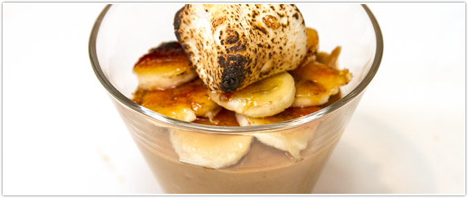 Butterscotch Pudding With Bananas & Toasted Marshmallow
