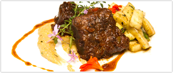 Coffee-Braised Short Ribs With Gorgonzola Polenta