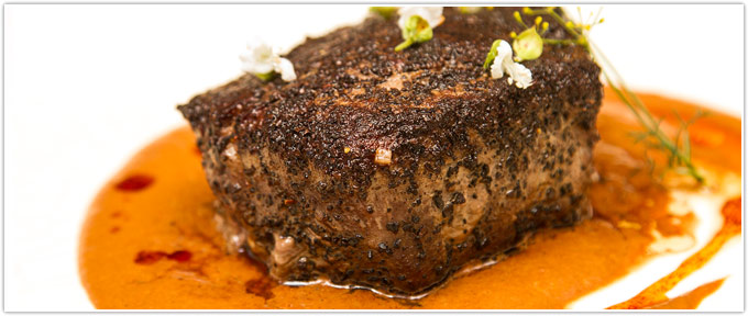Coffee-Roasted Filet With Velvet Chile Sauce