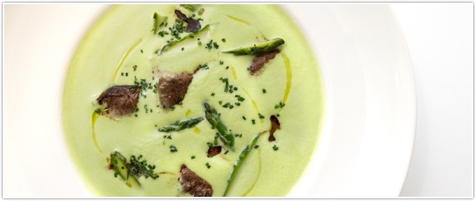 Creamy Asparagus Soup With Tenderloin Tips