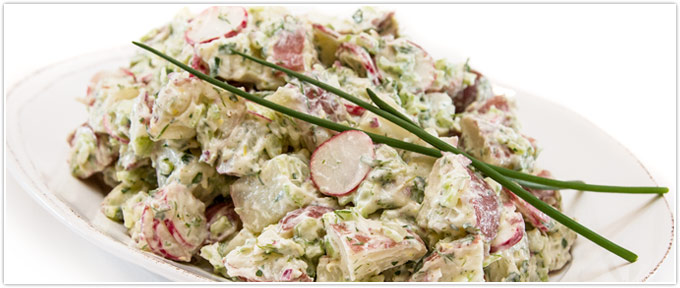 Creamy Potato Salad With Radishes & Dill