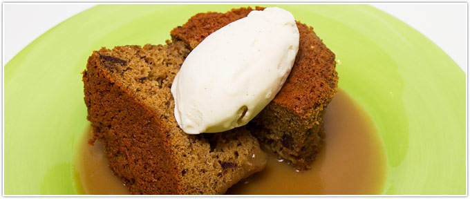 Date & Rum Pudding With Butterscotch Sauce
