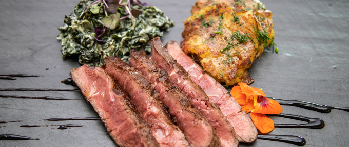 flat-iron-steaks-with-smashed-baby-gold-potatoes-and-creamed-kale