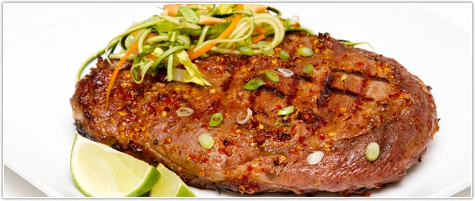 Grilled Bone-In Ribeye With Chili Garlic Paste