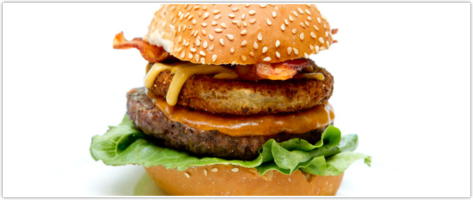 Grilled Burger With Fried Green Tomato