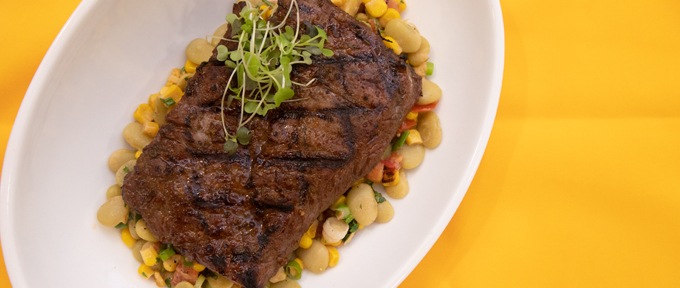 Grilled Flank Steak With Fresh Corn Succotash