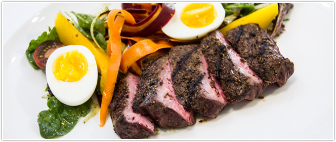 Grilled Flat Iron With Pesto Vinaigrette