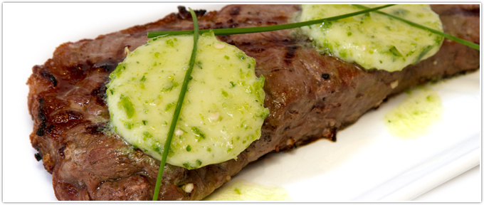 Grilled New York Strip With Horseradish Compound Butter