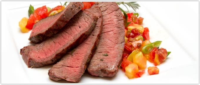 Grilled Sirloin With Tomato-Green Onion Relish