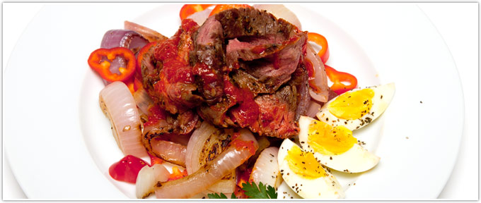 Grilled Skirt Steak With Charred Onions