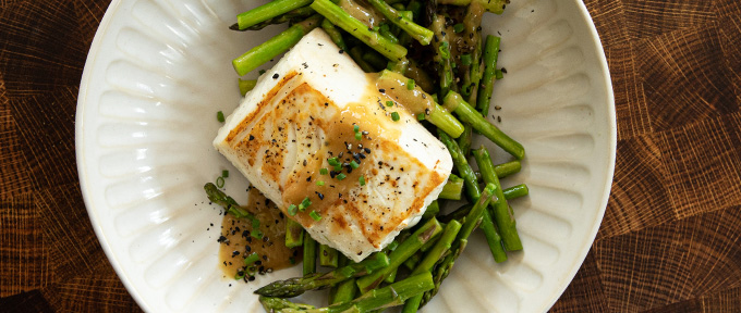halibut-with-miso-butter-asparagus