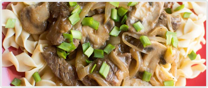 Healthier Beef Stroganoff