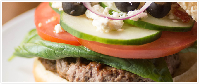 Healthier Mediterranean Stuffed Burgers