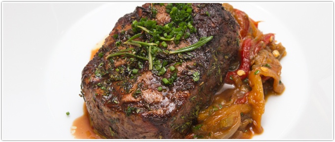 Herb-Rubbed Filet With Piperade