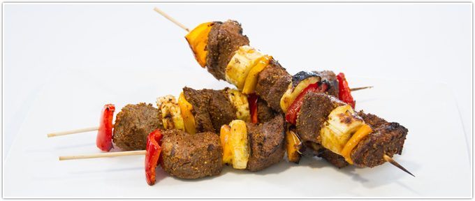 Jerk Beef Kabobs With Spicy Herb Rub