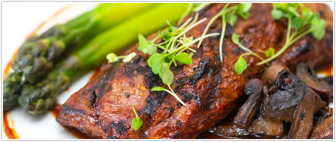 marinated-grilled-flank-steak-with-homemade-steak-sauce-asparagus-and-mushrooms