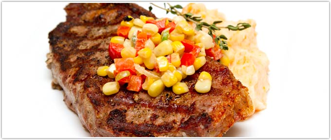 New York Strip With Sweet Corn & Blue Cheese Salsa