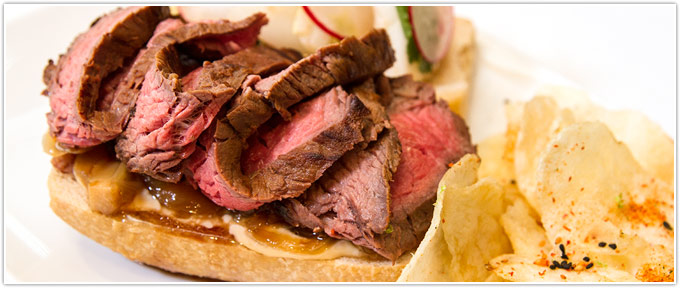 Open-Faced Bavette Steak Sandwich