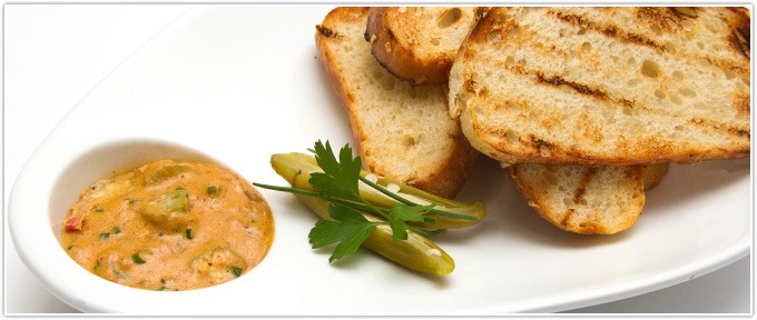 Pimento Cheese Dip With Pickled Okra
