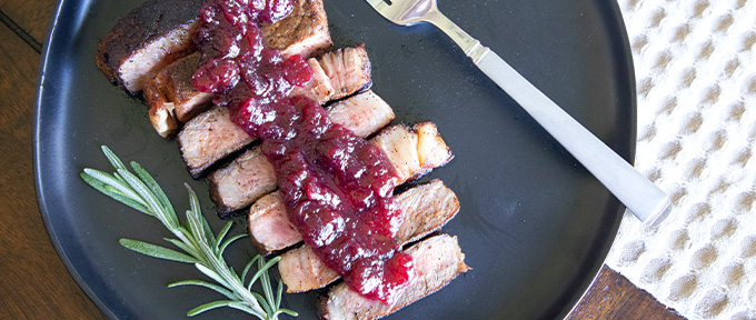 ribeye-with-cranberry-sauce