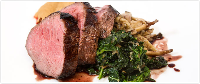 Roasted Tri-tip, Tarbais Bean Purée & Red Wine Demi Sauce