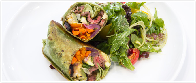Skirt Steak Wrap With Roasted Vegetables