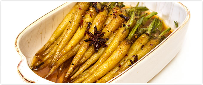 Star Anise and Clove Glazed Baby Carrots