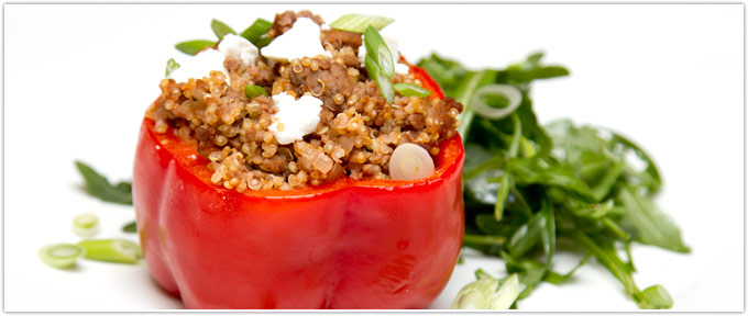 Stuffed Peppers With Ground Beef and Quinoa