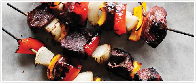 Veggie & Beef Kabobs With Spicy Steak Rub