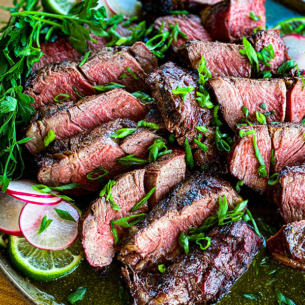 Grilled Chuck Eye Steaks with Tequila Chili Sauce Recipe