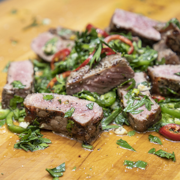 Grilled New York Strips With Cutting Board Sauce Recipe