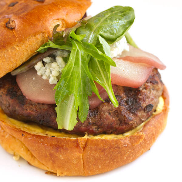 Beef Burger With Poached Pears & Recipe