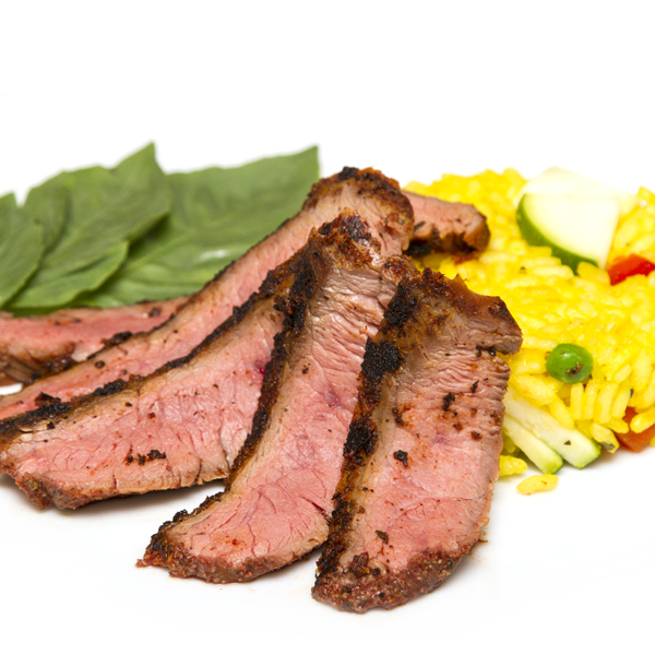 Blackened Flank Steak With Vegetable Risotto Recipe