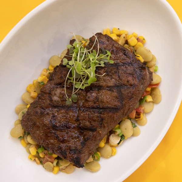 Grilled Flank Steak With Fresh Corn Succotash Recipe