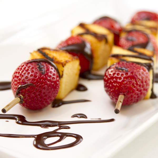 Grilled Fruit Kabobs With Chocolate Sauce Recipe