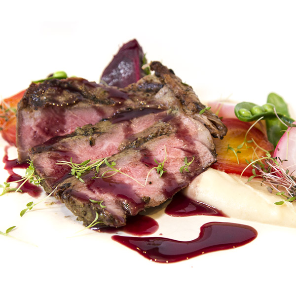 Grilled New York Strip With Celery Root Puree & Red