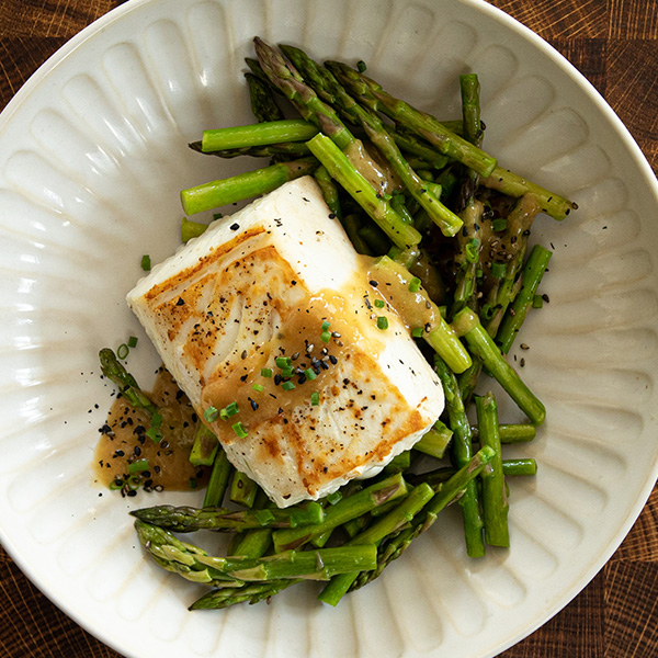 Halibut with Miso Butter & Asparagus Recipe