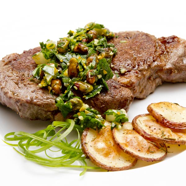 Ribeye With Pistachios & OrangeSage Gremolata Recipe
